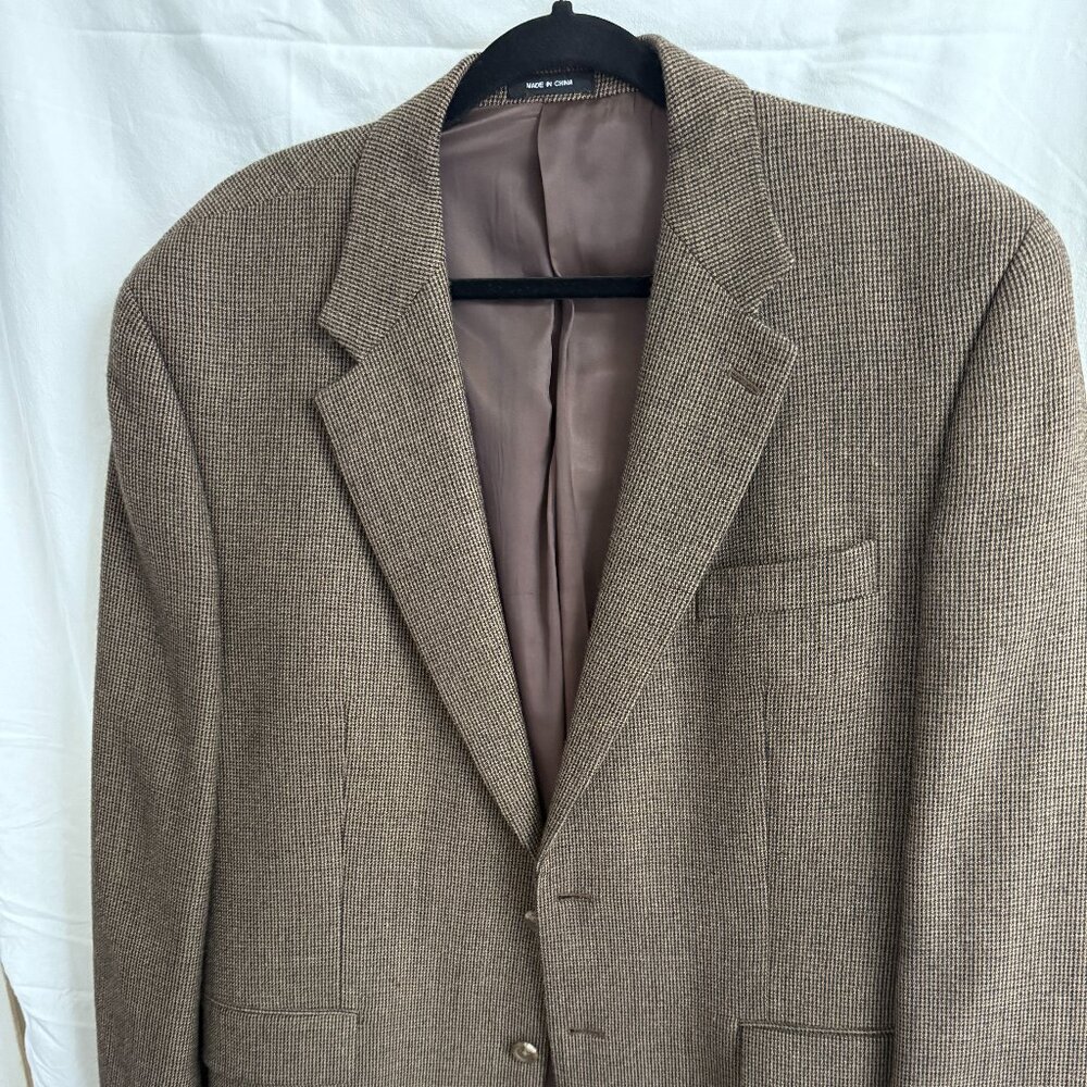 Chaps Men's Blazer- Brown Wool